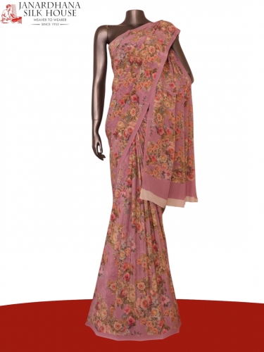 Floral  Pure Crepe Silk Saree